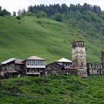 Typical Svan fortified dwelling consisted of a tower and adjacent houses.