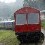 Train in rain, Peradeniya junction